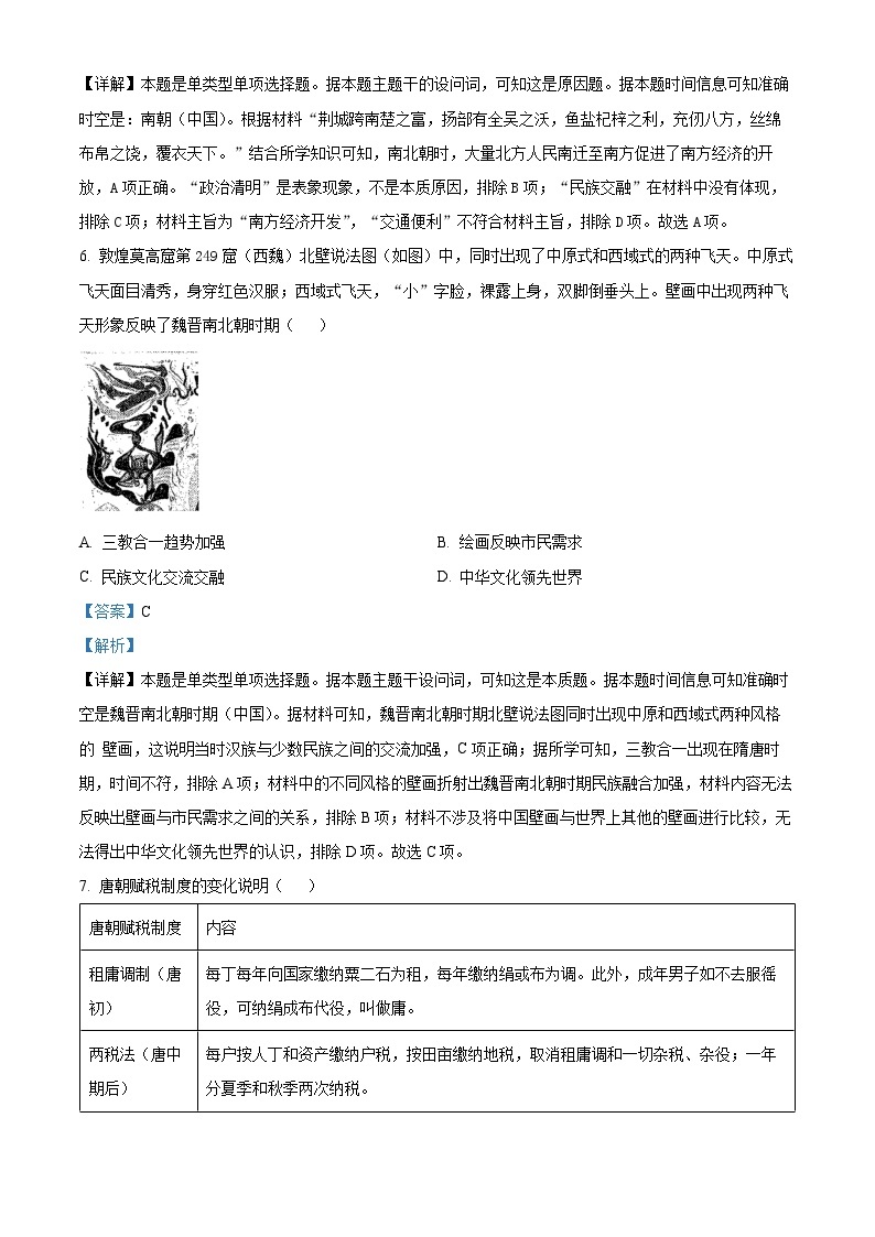 2024武汉部分学校高一上学期期中历史试题含解析03