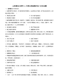 2024山东省普高大联考高二上学期11月联合质量测评试题历史含解析