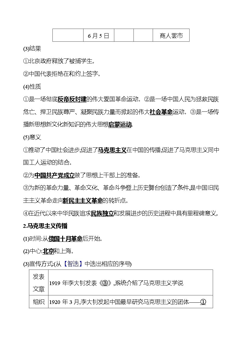 第七单元  第20课　五四运动与中国共产党的诞生 导学案（教师版）2023-2024 部编版高中历史 必修上册第2页