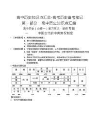 高中历史知识点汇总-高考历史备考笔记