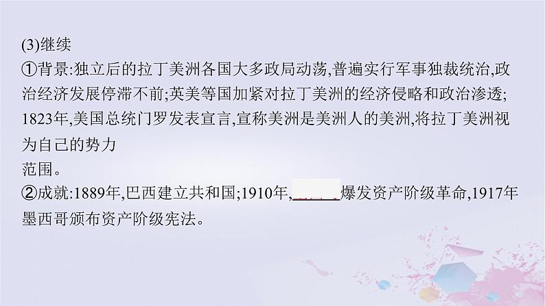 适用于新高考新教材广西专版2024届高考历史二轮总复习第三板块世界古代近代史第十三讲近代民族独立运动社会主义运动与国际法的发展课件第6页