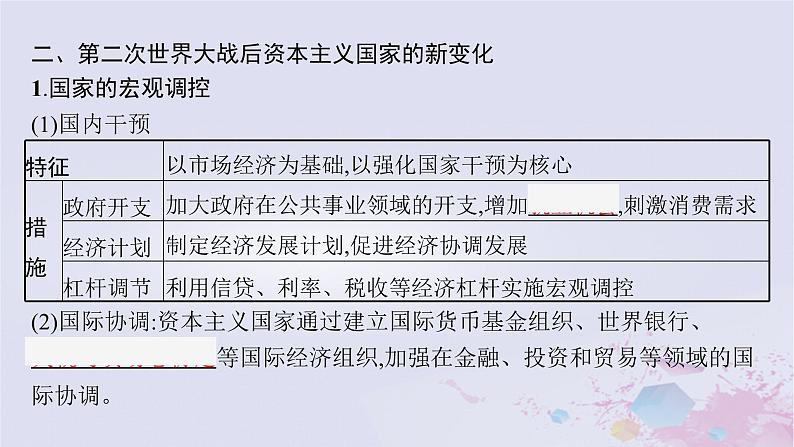 适用于新高考新教材广西专版2024届高考历史二轮总复习第四板块世界现代史第十六讲第一次世界大战以来资本主义社会的变化课件第7页