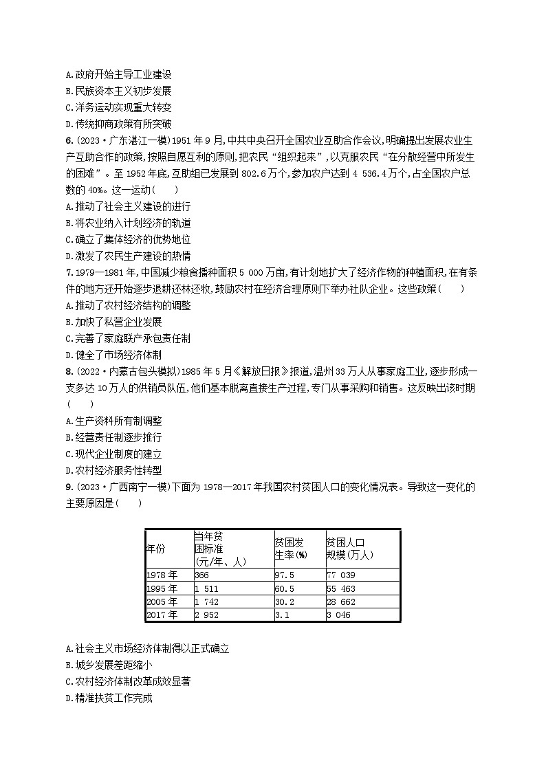 适用于新高考新教材广西专版2024届高考历史二轮总复习社会热点集训5情系人民关注民生__全面推进乡村振兴训练题第2页
