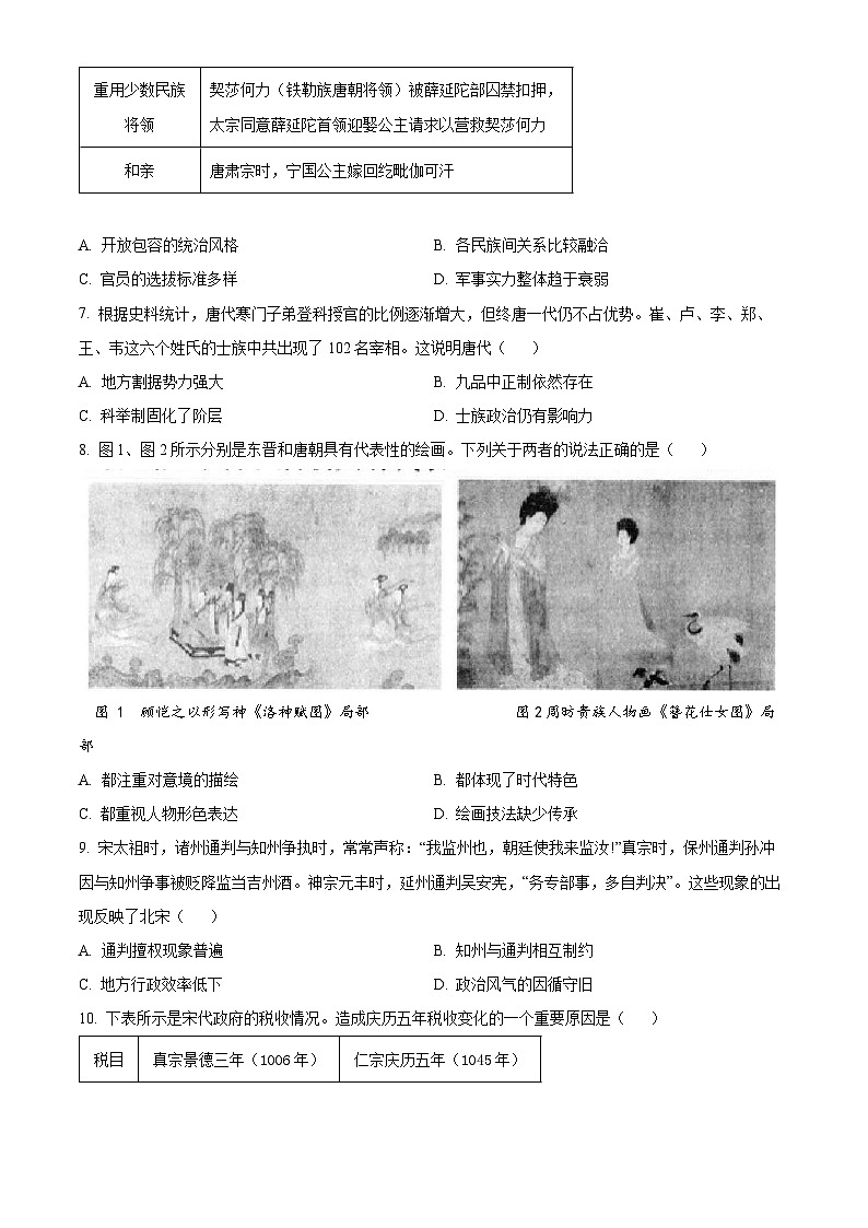 2024四川省百分智名校高一上学期期中联合学业试题历史含解析第2页