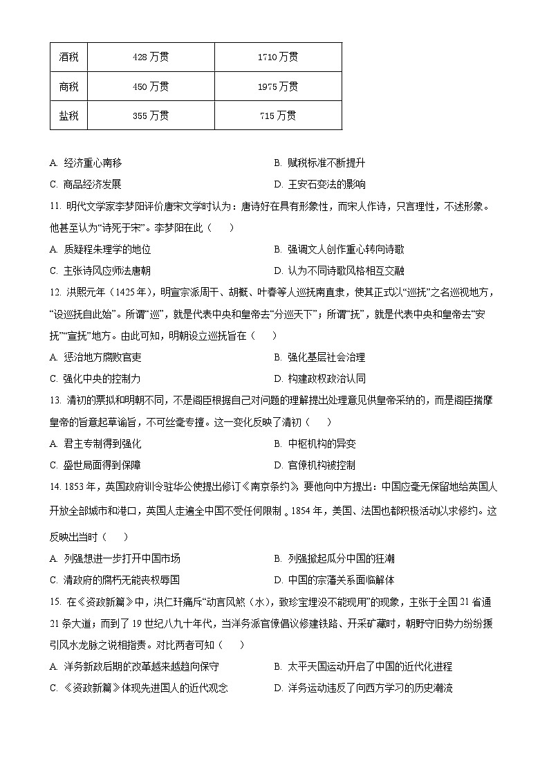 2024四川省百分智名校高一上学期期中联合学业试题历史含解析第3页
