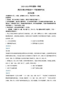 湖北省武汉市部分学校2023-2024学年高一上学期10月调研考试历史试题（Word版附解析）