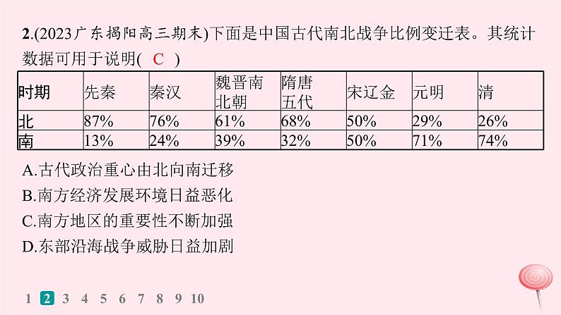 适用于新高考新教材通史版2024版高考历史二轮复习题型强化练训练7图表数据类选择题课件第5页