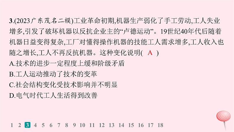 适用于新高考新教材通史版2024版高考历史二轮复习专题突破练第12讲两次工业革命时期__西方工业文明的确立与扩展课件05