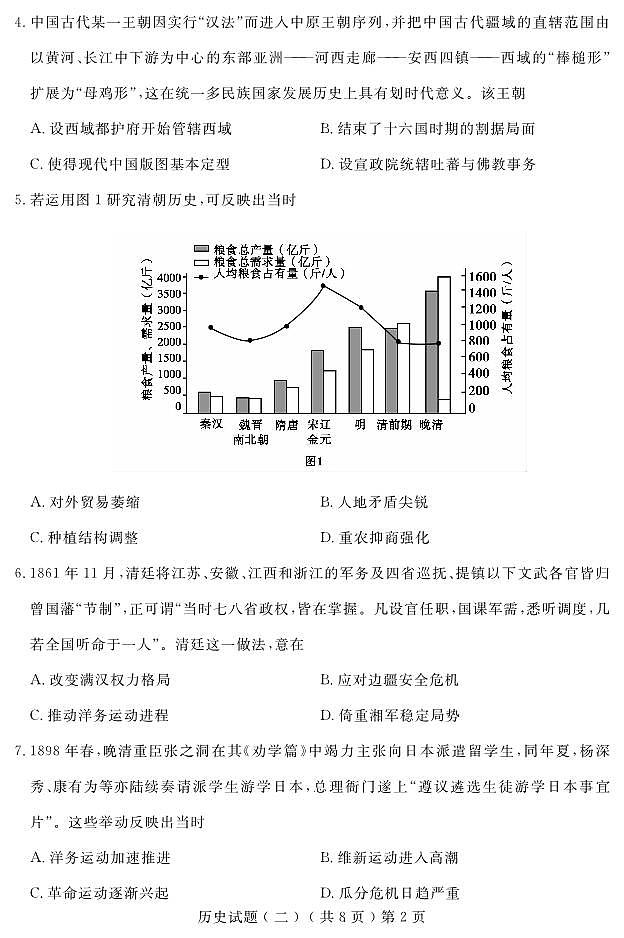 山东省聊城市2023届高三第二次模拟考试历史试题第2页