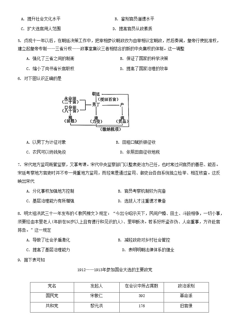 2023-2024学年江苏省连云港市赣榆区高二上学期11月期中考试历史含答案02