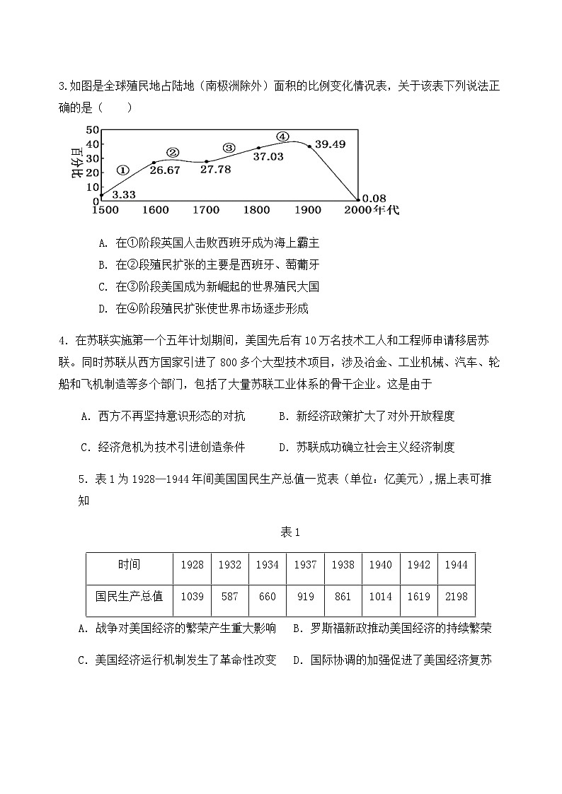 2023-2024学年江西省南昌市第一中学高二上学期期中考试历史试题含答案第2页
