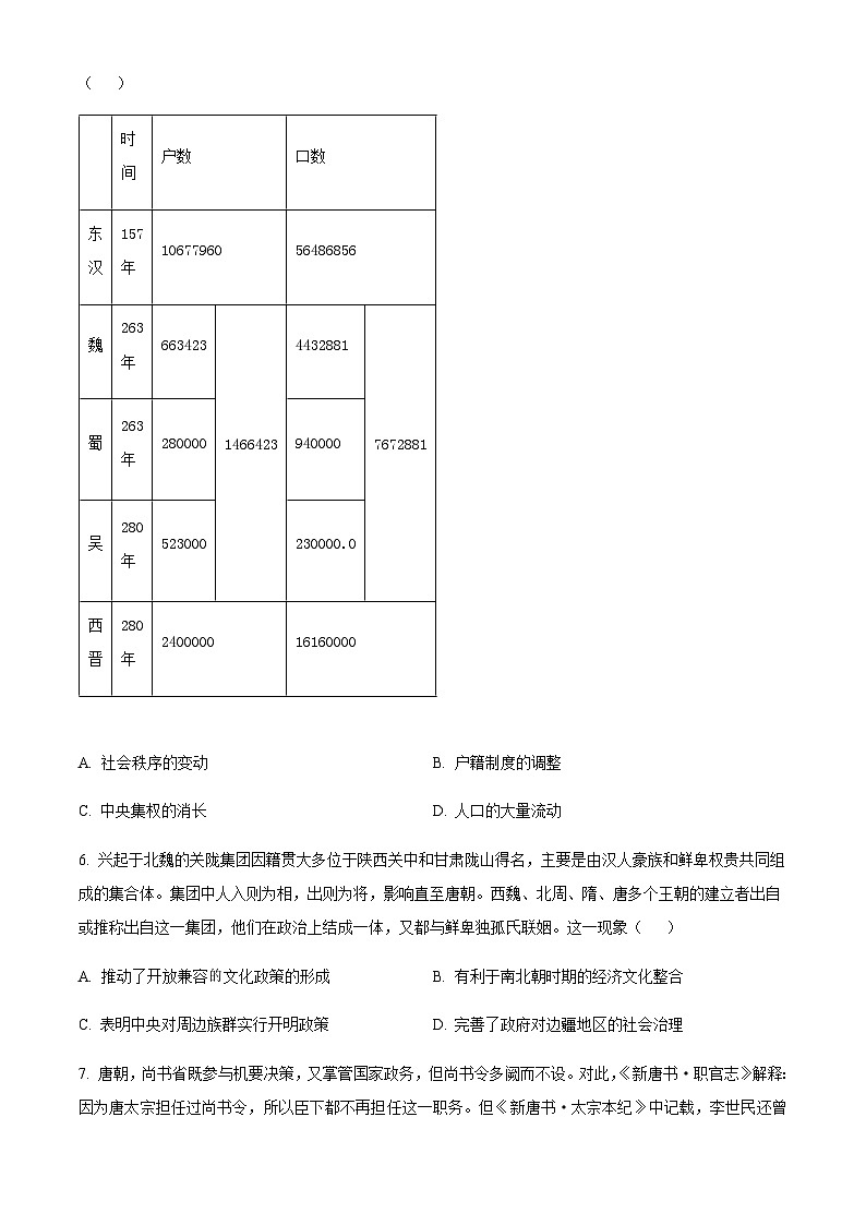2023-2024学年陕西省西安市长安区第一中学高二上学期期中考试历史含答案02