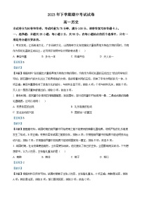 湖南省邵阳市武冈市2023-2024学年高一上学期期中考试历史试题（Word版附解析）