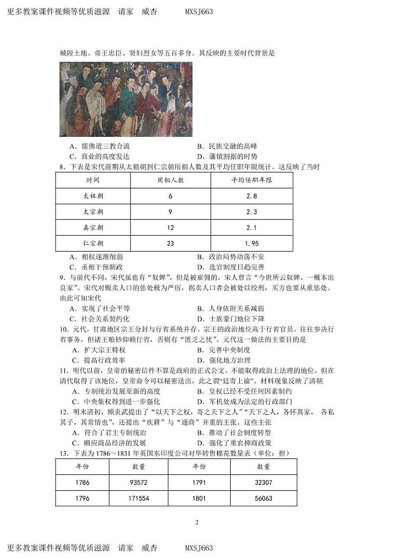 福建省厦门双十中学2023-2024学年高一上学期12月月考历史试题02