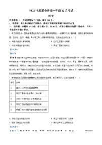 河北省沧州市泊头市NT20名校联合体2023-2024学年高一上学期12月月考历史试题（解析版）
