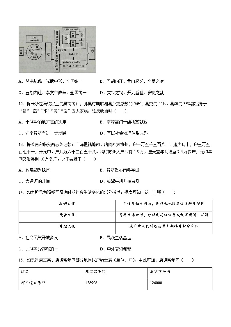 2023-2024学年江苏省盐城市阜宁县高一上学期期中历史试题含答案第3页