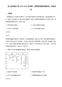 2023-2024学年新疆和田地区皮山县高级中学高一上学期期中历史试题含解析