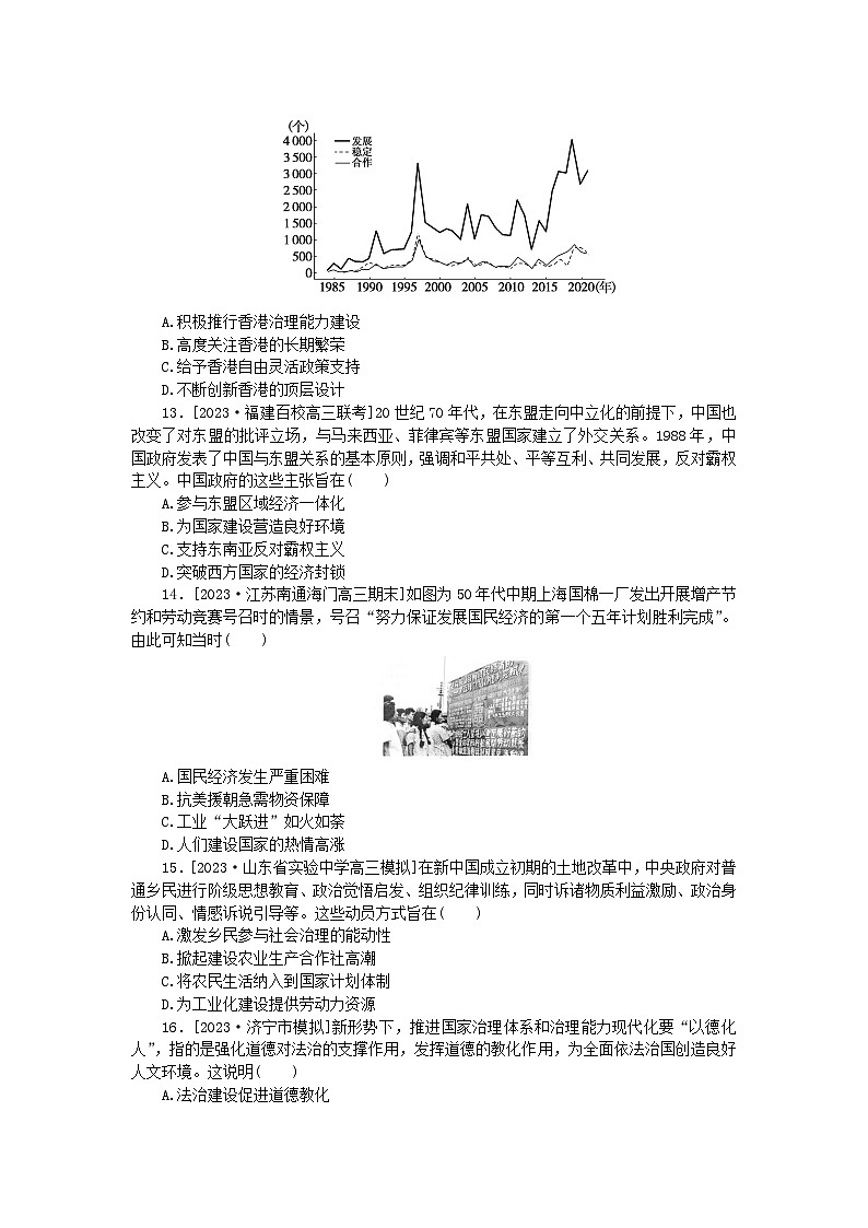 新教材专题版2024高考历史二轮专题复习课时作业5民族复兴__近现代中国政治制度的演进与国家治理03