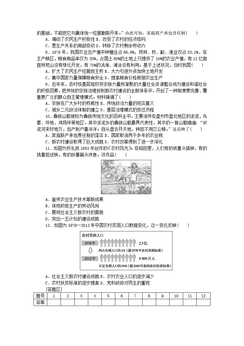 统考版2024届高考历史二轮专项分层特训卷第三部分社会热点特色练4关注民生__“三农”问题与美丽乡村第2页
