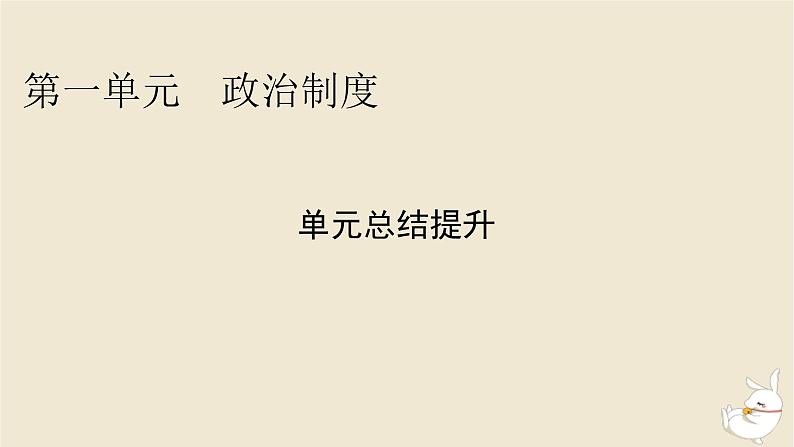 新教材2024版高中历史第一单元政治制度单元总结提升课件部编版选择性必修101