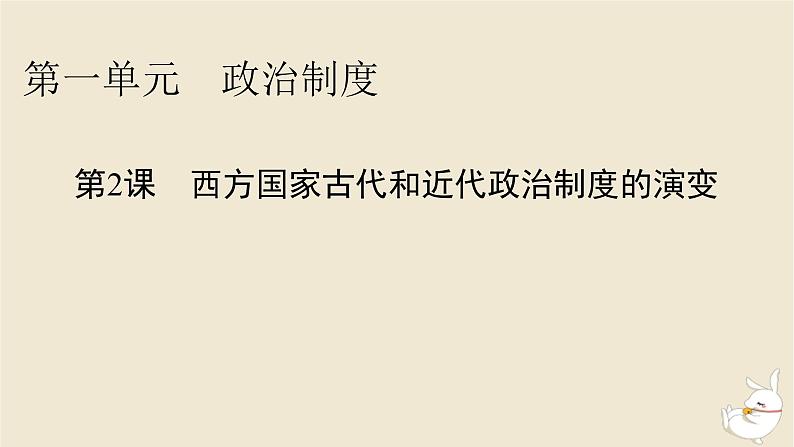 新教材2024版高中历史第一单元政治制度第二课西方国家古代和近代政治制度的演变课件部编版选择性必修101