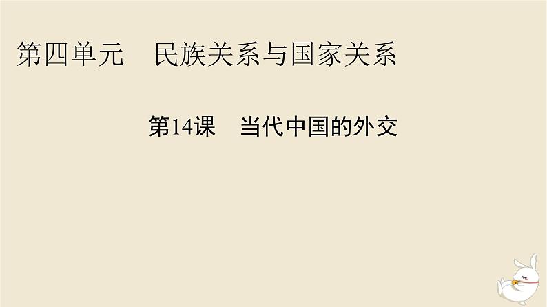 新教材2024版高中历史第四单元民族关系与国家关系第十四课当代中国的外交课件部编版选择性必修1第1页