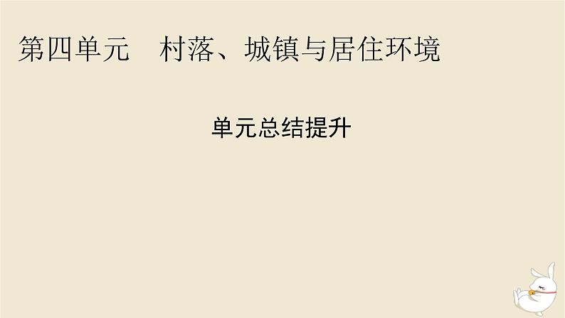 新教材2024版高中历史第四单元村落城镇与居住环境单元总结提升课件部编版选择性必修201