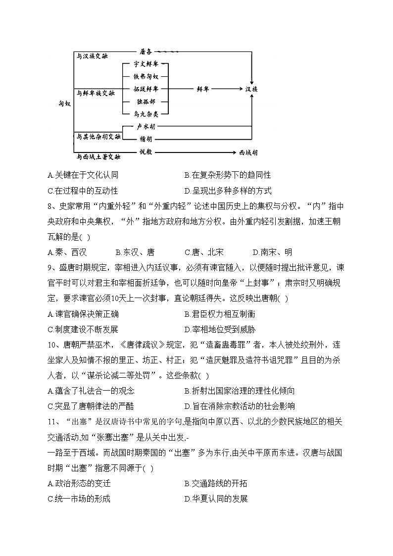 南昌县莲塘第一中学2022-2023学年高二上学期期末检测历史试卷(含答案)03