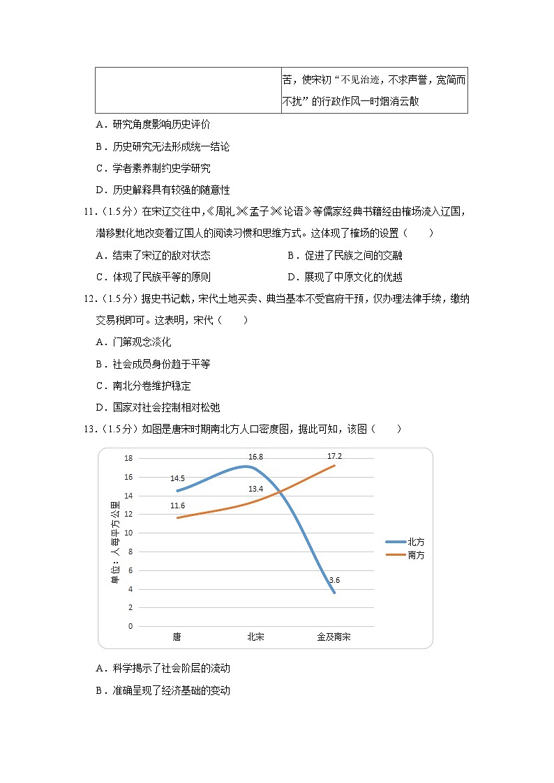 2022-2023学年北京市怀柔区高一上学期期末历史试卷第3页