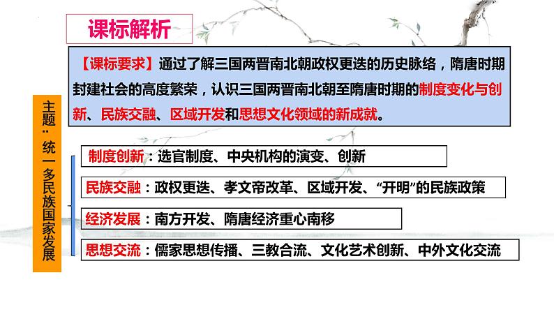 第二单元三国两晋南北朝的民族交融与隋唐统一多民族封建国家的发展课件2024届高三历史统编版一轮复习03