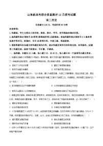 2024山东省新高考联合质量测评高三上学期12月联考历史试题wrod版含答案