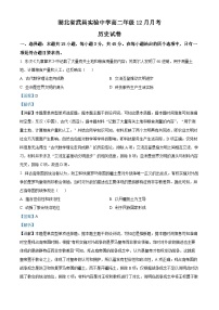 湖北省武昌实验中学2023-2024学年高二上学期12月月考历史试题（Word版附解析）