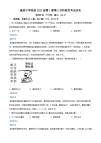 四川省内江市威远中学2023-2024学年高一上学期第二次阶段性考试历史试题（Word版附解析）