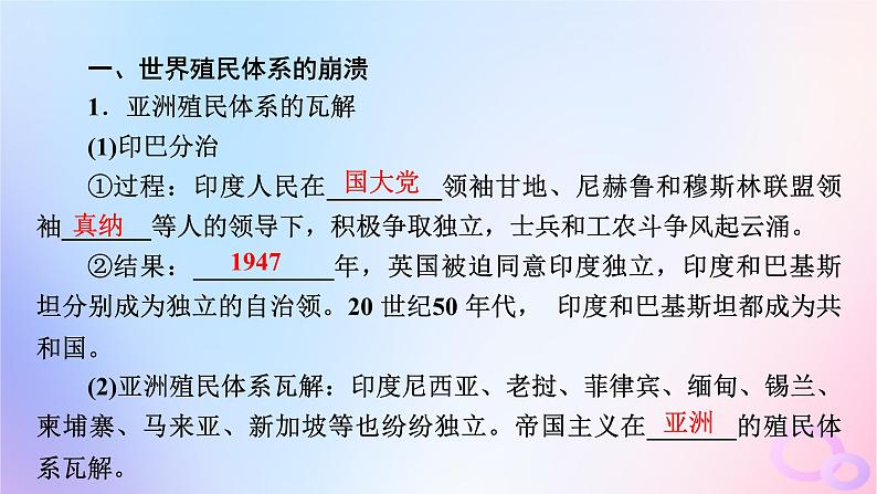 新教材适用2023_2024学年高中历史第8单元20世纪下半叶世界的新变化第21课世界殖民体系的瓦解与新兴国家的发展课件部编版必修中外历史纲要下第8页