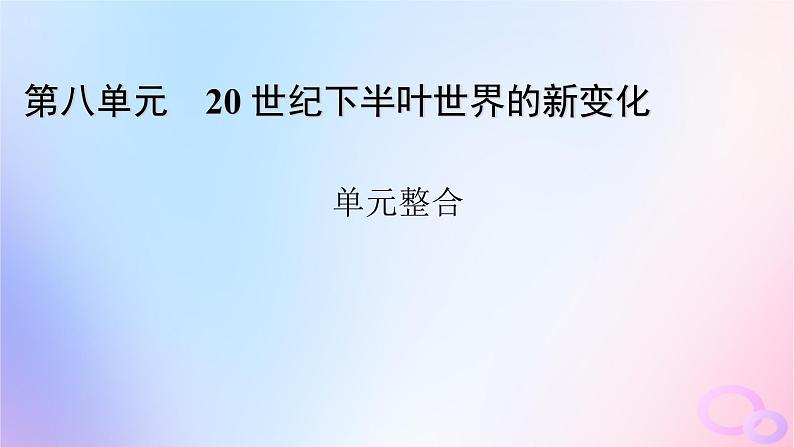 新教材适用2023_2024学年高中历史第8单元20世纪下半叶世界的新变化单元整合课件部编版必修中外历史纲要下01