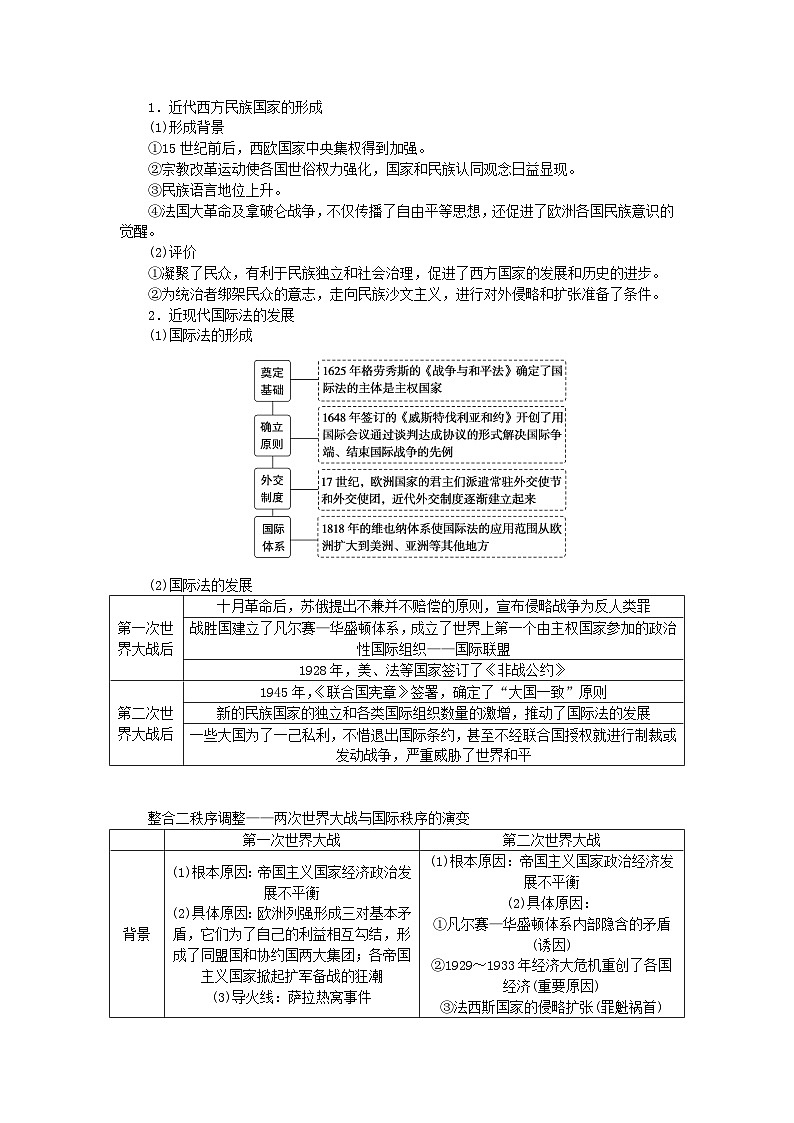 新教材专题版2024高考历史二轮专题复习第三编世界史步骤一专题十二风云变幻__近代以来的国际关系与国际格局的演变教师用书02