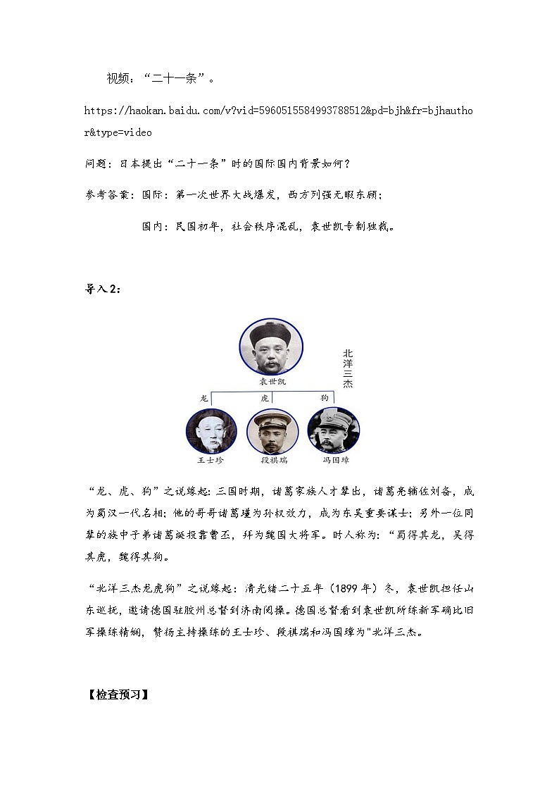 第19课 北洋军阀统治时期的政治、经济与文化教案第2页