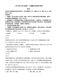 四川省绵阳市三台中学2023-2024学年高一上学期期末历史试题（Word版附解析）