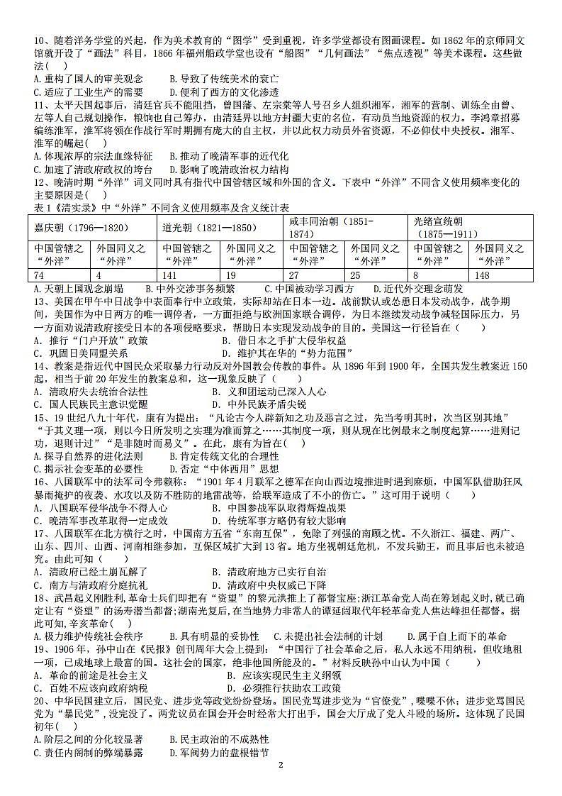 2024东莞东华高级中学高一上学期12月月考试题历史PDF版含解析第2页