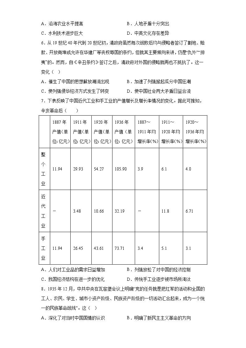 四川省绵阳南山中学2023-2024学年高三上学期12月月考文综 历史试题（含解析）02