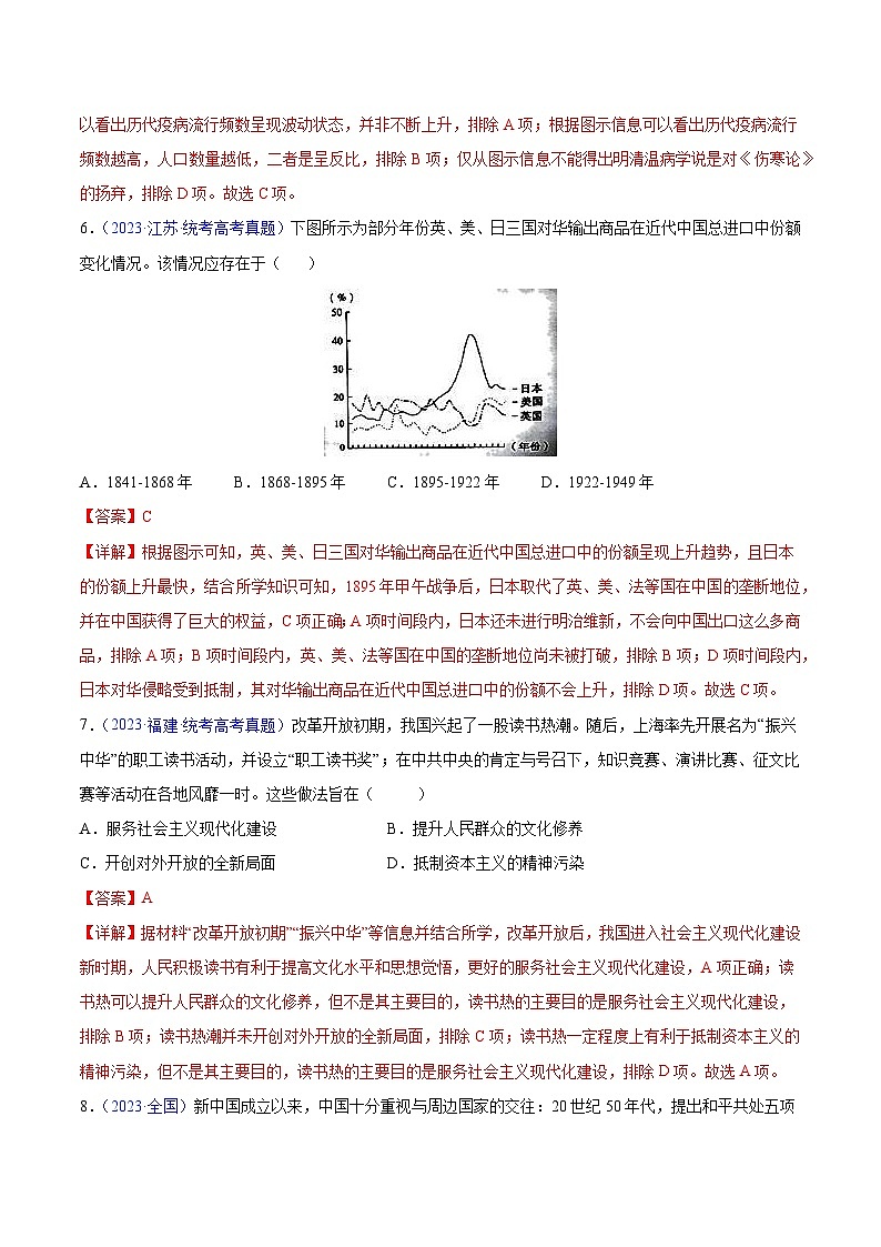 冲刺2024年高考历史真题重组卷03（浙江专用）（Word版附解析）03