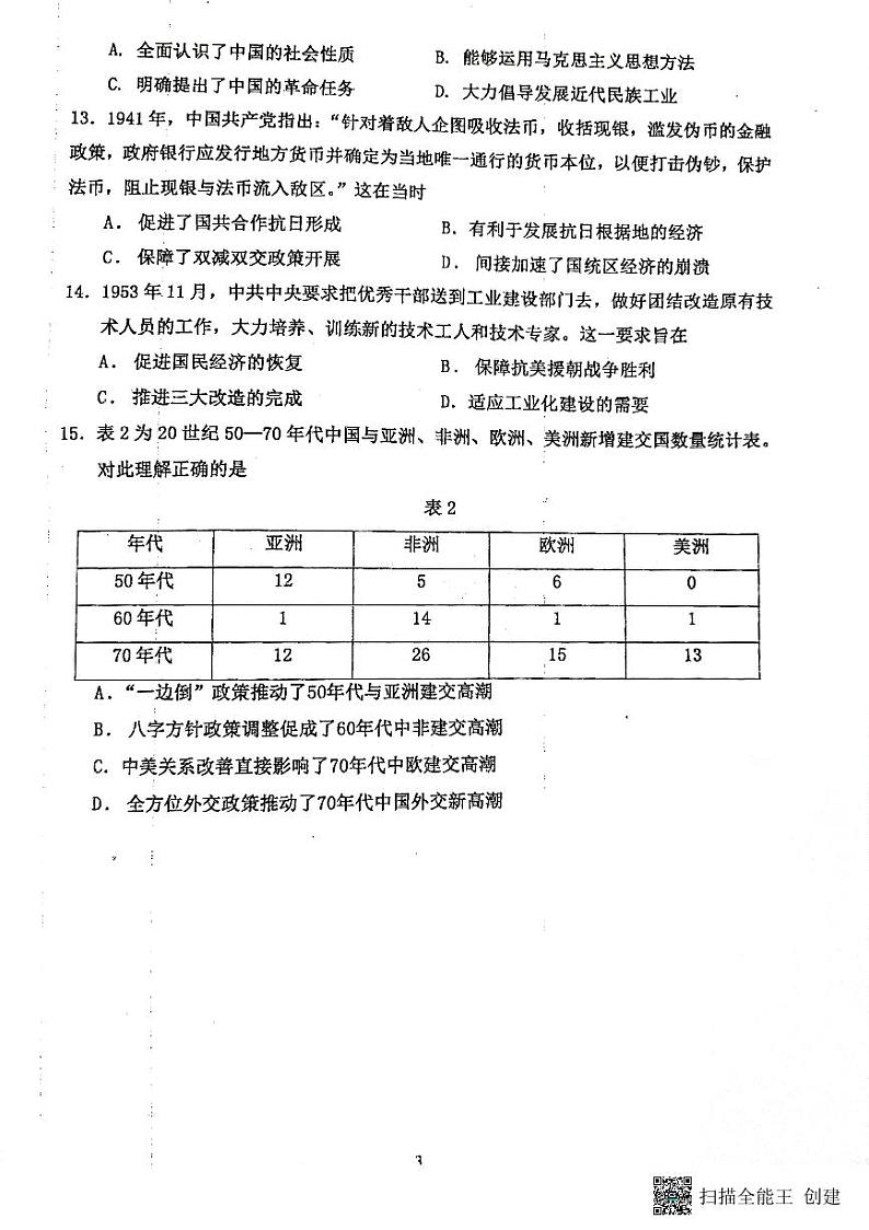 +山东省高密市第一中学2023-2024学年高一上学期1月月考历史试题03