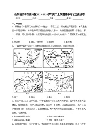 山东省济宁市兖州区2023-2024学年高二上学期期中考试历史试卷(含答案)