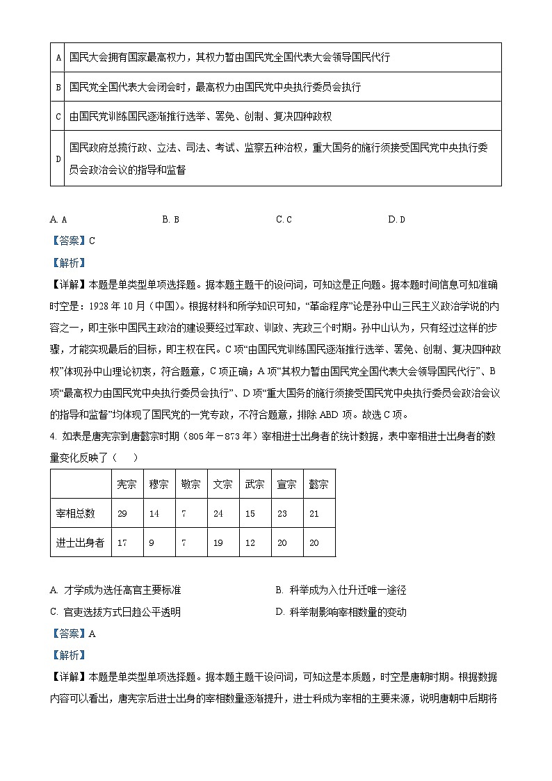 四川省成都棠湖外国语学校2023-2024学年高二上学期期末模拟历史试题（Word版附解析）02