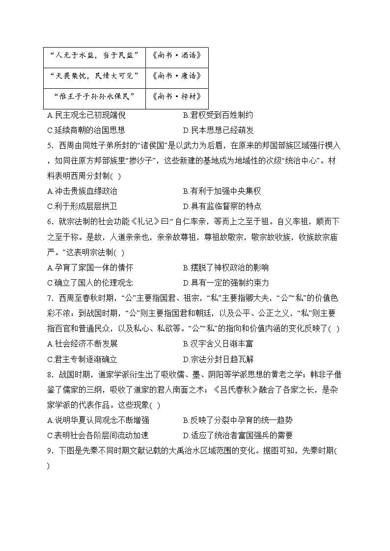 江苏省扬州市邗江区2023-2024学年高一上学期期中调研测试历史试卷(含答案)02