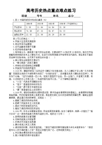 高中历史2024届高考复习热点重点难点系列练习0115（共22道选择题，附参考答案和解析）