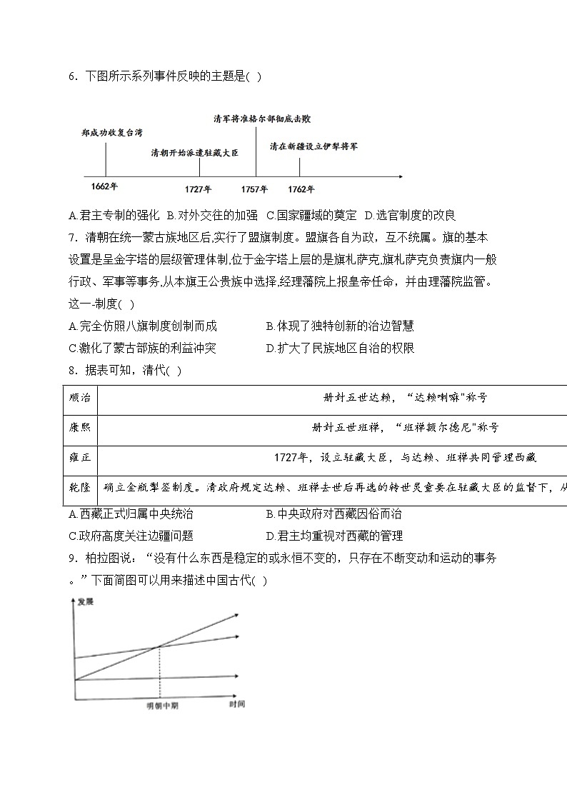 献县实验中学2023-2024学年高一上学期十一月周测历史试卷(含答案)02