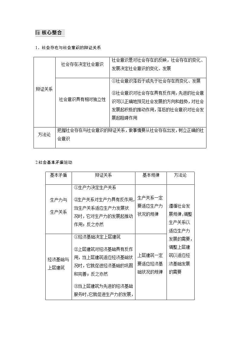专题十 认识社会与价值选择 课时2　社会历史观与人生价值观（含解析）—2024年高考政治大二轮复习讲义第3页