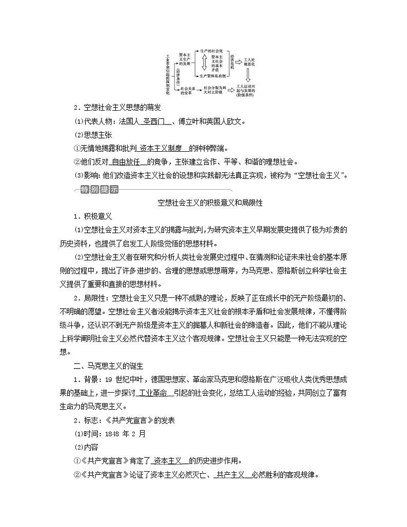 新教材适用2023_2024学年高中历史第5单元工业革命与马克思主义的诞生第11课马克思主义的诞生与传播学案部编版必修中外历史纲要下02