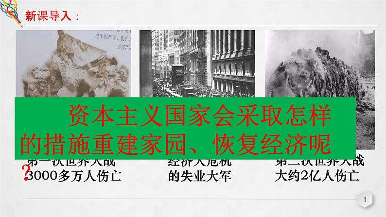 人教统编版 高中历史 必修 中外历史纲要（下）第19课 资本主义国家的新变化-课件01